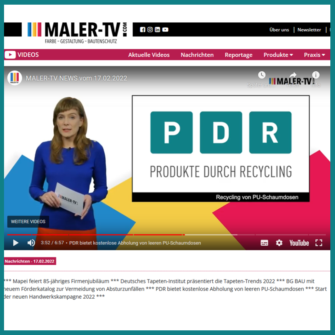 PDR in den News von Maler-TV