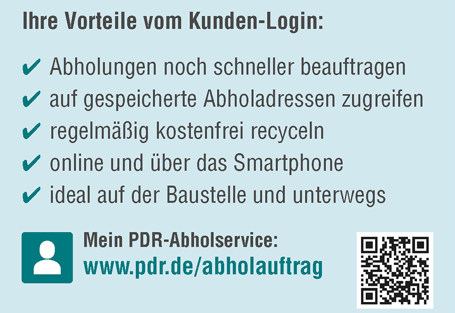 Kunden-Login "Mein PDR-Abholservice"